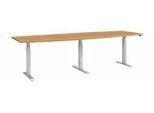 Schäfer Shop Select Konferenztisch ERGO-T 2.0 Big, bis 8 Personen, elektrisch höhenverstellbar, Tonne, T-Fuß, B 2800 mm, Buche/weißalu