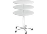 Säulentisch JENA, Ø 800 mm, H 720-1100 mm, lichtgrau