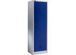 Schäfer Shop Select Garderobenschrank EASY-WEAR, Zylinderschloss, H 1935 mm, weißalu/enzianblau RAL 9006/5010