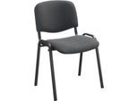 Stapelstuhl ISO Basic, ohne Armlehnen, 4-Fußgestell, Stoffbezug, stapelbar bis 12 Stück, B 545 x T 560 x H 820 mm, Bezug anthrazit, Gestell schwarz