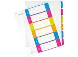 LEITZ® Kunststoffregister Wow, Zahlen 1-6, A4 Überbreite, PC-beschriftbar,einzeln