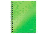 Collegeblock Leitz WOW, DIN A5, 80 linierte Blatt, Klarsicht-Tasche, FSC®-zertifiziert, grün