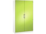 Flügeltürenschrank ASISTO C 3000, 5 Ordnerhöhen, B 1200 mm, weiß/virdingrün