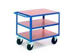 Tischwagen, 3 Ladeflächen, 1200 x 800 mm, Tragkraft 500 kg, für Produktion und Werkstatt