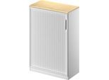 Schäfer Shop Genius Querrollladenschrank TETRIS SOLID, 3 OH, B 800 mm, inkl. 19 mm Abdeckplatte, Ahorn/weißalu