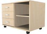 Schäfer Shop Select Mobiles Sideboard, Regal + 3 Schübe + Utensilienschub, B 800, anstellbar links, Ahorn