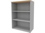 Regal ARLON OFFICE, 3 Ordnerhöhen, 2 variable Fachböden, B 900 x T 450 x H 1232 mm, Eiche-Dekor/alu
