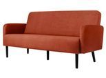 Dreisitzer Sofa meet by Paperflow LISBOA, Stoffbezug rostfarben, Fußgestell schwarz, B 1760 x T 815 x H 830 mm
