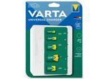 Akkuladegerät für Batterien, 2x o. 4x AA/AAA/C/D & 1x 9V, Ladezeit 4,5 h, USB-C (inkl. Kabel), 100-240 V, B 154 x T 49 x H 129 mm, weiß