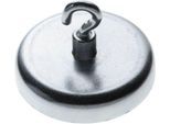 Kraftmagnet mit Haken, Ø 36 mm, Haftkraft ca. 10 kg, verzinkt, 5 Stück