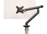 Monitorarm BakkerElkhuizen BE Flexible, für 1 Monitor, bis 10 kg, dreh-, neig- und schwenkbar, 80 mm Klemmweite, VESA-komaptibel, ergonomisch, Höhenverstellbar von 170 bis 582 mm, dunkelgrau/schwarz
