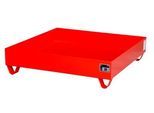 Stahl-Auffangwanne ohne Gitterrost, 1200 x 1200 mm, rot RAL 3000