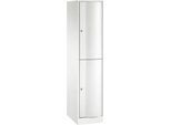 C+P Garderobenspind Resisto, 1 Abteil, 2 Fächer, B 396 x T 540 x H 1950 mm, Verkehrsweiß