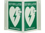 Defibrillator AED-Winkelschild, B 200 x H 200 mm, fluoreszierend
