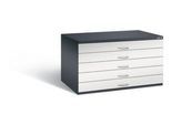 Planschrank aus Stahl, für Formate bis DIN A0, 5 Schubladen