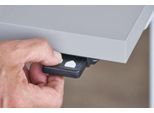 Schäfer Shop Select Schreibtisch, elektrisch höhenverstellbar, Rechteck, C-Fuß, B 1600 x T 800 x H 725-1185 mm, Ahorn/weiß