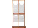 Update Display Boden-Prospektständer WoodMagazine, 20 DIN A4, doppelseitig, Buchenholz, Acrylglas, freistehend, Buche