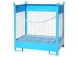 Fass-Stapelpalette Bauer FSP-2 D, Wände aus Drahtgitter, für 2 x 200 l Fass, blau