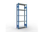 Schulte Lagertechnik Fachbodenregal-Stecksystem MULTIplus 250, Grundregal, Längenriegel, 2000x750x300 mm, 5 Böden, enzianblau/verzinkt