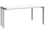 Schäfer Shop Genius Schreibtisch MODENA FLEX, 4-Fuß-Quadratrohr, verkürzte Seitenteile, B 1600 mm, weiß