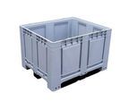 Palettenbox Big Box 680 l, B 1200 x T 1000 x H 790 mm, geschlossen, silbergrau, 4 Füße