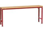 Manuflex Grundtisch UNIVERSAL Spezial, 2000 x 800 mm, Multiplex natur, rubinrot