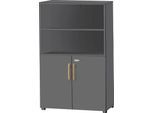 Schäfer Shop Select Kombischrank Start Off Wood, 4 OH, abschließbar, B 800 x T 420 x H 1514 mm, Holz, graphit