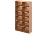 Schäfer Shop Genius Regal TETRIS WOOD, 6 OH, Höhe inkl. Gleiter, Mitteltrennwand, B 1200 mm, Buche-Dekor
