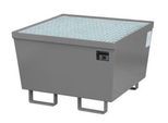 Auffangwanne BAUER AM-1, mit Gitterrost, Stahl, 215 l, B 800 x T 800 x H 545 mm, grau