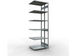 SCHULTE Lagertechnik Doppel-Anbauregal Stecksystem, MULTIPlus250, 3000x1000x(2x400) mm, 14 Böden, verzinkt