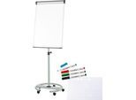 Sparset Maul Flipchart Solid, fahrbar, höhenverstellbar + gratis 1 Block und 4 Stifte