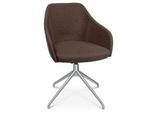 Konferenzsessel Topstar Sitness Life 2.1, dreh-/sitzhöhenverstellbar, Armlehnen, B 350-480 x T 460 x H 460-490 mm, 4-Fußgestell, Alu matt & Stoff, d.braun