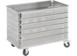 Transportwagen aus Aluminium, ohne Deckel, 430 l, gelocht