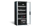 C+P Akkuladeschrank Comfort mit Sichtfenster aus Acrylglas, H 1950 x B 930 x T 500 mm, Anthrazit/Lichtgrau