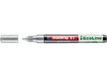 Lackmarker Edding 51 EcoLine, Schreibfarbe Silber, Rundspitze, Strichstärke 1-2 mm, mit Kappe, wasserbasiert, nachfüllbar, 10 Stück