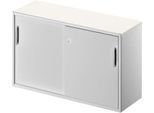 Schäfer Shop Genius Beistellschrank TETRIS SOLID, 2 OH, in Schreibtischhöhe, B 1200 mm, 25 mm Abdeckplatte, weiß