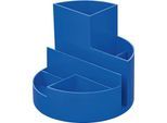 Stifteköcher MAUL MAULrundbox eco, 6 Fächer inkl. Zettel- & Brieffach, Ø 140 x H 125 mm, 90 % Recycling-Kunststoff, blau