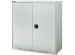 Schäfer Shop Genius Flügeltürschrank FS, Stahl, mit Belüftungslöchern, B 1055 x T 620 x H 1105 mm, 3 OH, lichtgrau/lichtgrau, bis 450 kg