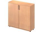 Schäfer Shop Genius Flügeltürenschrank TETRIS WOOD, 3 OH, Höhe inkl. Gleiter, B 1200 mm, Buche-Dekor
