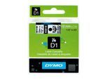DYMO® Schriftbandkassette D1 45310, 12 mm breit, transparent/schwarz
