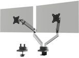 Monitorhalter Durable Select Plus, für 2 Monitore bis 32", mit Tischbefestigung, dreh-/schwenk-/höhenverstellbar, VESA-kompatibel, silber