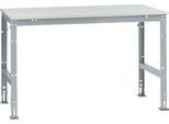Manuflex Arbeitstisch UNIVERSAL Standard, 1500 x 1000 mm, Melamin lichtgrau, alusilber