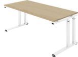 Schäfer Shop Select Schreibtisch SET UP, C-Fußgestell, 1800x800, Wildeiche/weiß
