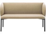 Sofa Leyform LIV, 2-Sitzer, rechteckig, B 1270 x T 620 x H 740 mm, mit Armlehnen & Gleitern, Stoffbezug, beige