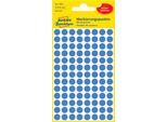 Avery Markierungspunkte 3591, wiederablösbar, 416 Stück, Ø 8 mm, blau