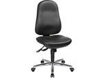 Topstar Bürostuhl SUPPORT SY, ohne Armlehnen, Synchronmechanik, Bandscheibensitz, Kunstleder desinfektionsmittelbeständig, schwarz/chromsilbern