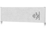 MAUL Tisch-Trennwand MAULconnecto, Akustikvlies 4000 g/m², Aluminiumprofil, B 1600 x H 500 mm, Akustik hellgrau, silber