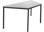 Schäfer Shop Pure Stahlrohrtisch, Trapez, Quadratrohrfuß, B 1600 x T 800 x H 720 mm, lichtgrau/schwarz