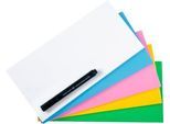 Magic Chart Notes Legamaster, rechteckig, blanko, 2-seitig nutzbar, beschreibbar, selbstklebend, inkl. Boardmarker, B 200 x H 100 mm, Polypropylen, farbsortiert, 5 x 100 Stück