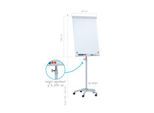 Mobiles Flipchart Franken X-tra!Line, höhenverstellbar, Schnellwechselhalterung, Ablageschale, magnethaftende Tafel mit B 680 x H 1050 mm, 5 Laufrollen